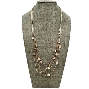 Layered gold rhinestone necklace